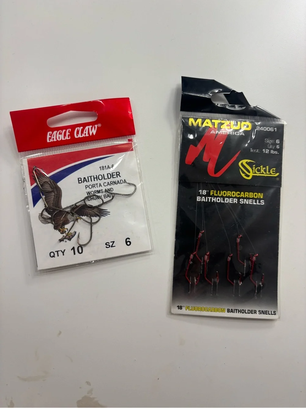 Black Baitholder Hooks Size 6 - 16 Pack